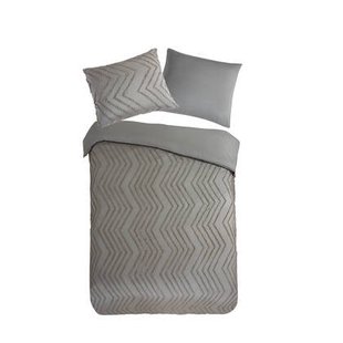 Pure Dekbedovertrek Micropercal Zigzag - taupe