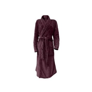 LINNICK Flanel Fleece Badjas Uni - bordeaux