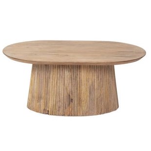 Giga Meubel - Salontafel Ovaal Naturel Hout - 90x55x38cm - Salvador