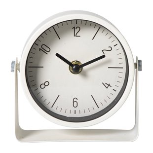 Tafelklok - beige/zwart - 13x12.5x4.3 cm