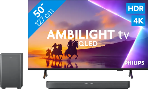 Philips Ambilight 50'' PUS8500 QLED 4K (2025) + Philips TAB5309