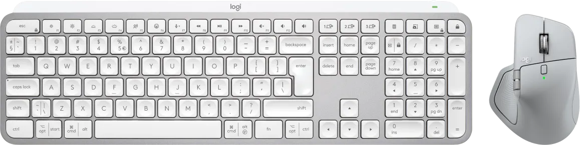 Logitech MX Master 4 Lichtgrijs + Logitech MX Keys S Grijs Qwerty
