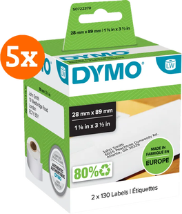 DYMO LabelWriter Adres Etiket 28 x 89 mm 260 stuks 5-pack