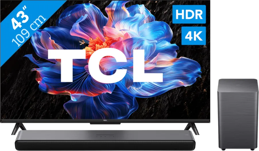TCL 43 Led P61K 4K (2025) + TCL S55H 2.1 Soundbar