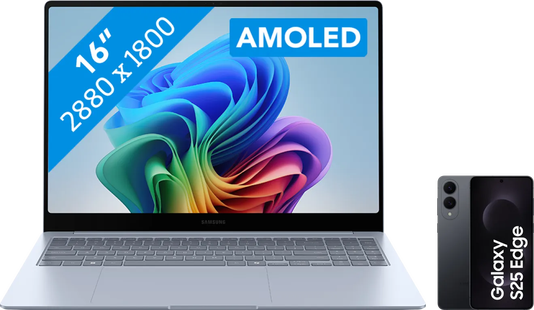 Samsung Galaxy Book4 Edge Copilot+ PC NP960XMB-KB1NL + Samsung Galaxy S25 Edge 256GB Zwart 5G