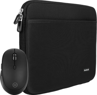 BlueBuilt Laptophoes 33 cm 14 inch M Zwart + Tradendum Muis