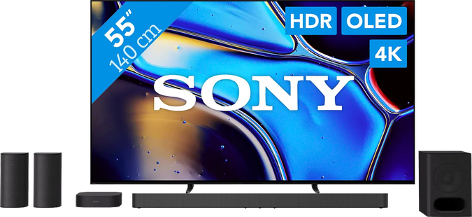 Sony 55'' Bravia 8 OLED 4K (2024) + Sony Bravia Theatre System 6 Zwart