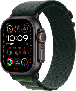 Apple Watch Ultra 2 4G 49mm Zwart Alpine Band Groen M