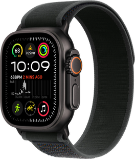 Apple Watch Ultra 2 4G 49mm Zwart Trail Band Zwart M/L