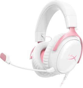 HyperX Cloud III Wired Gaming Headset - Wit/Roze (PC, PS5, Xbox Series X/S)
