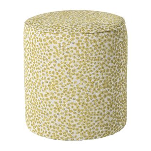 Poef jacquard - geel - ø35x39 cm