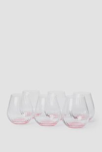 Lichtroze waterglazen met reli&euml;f