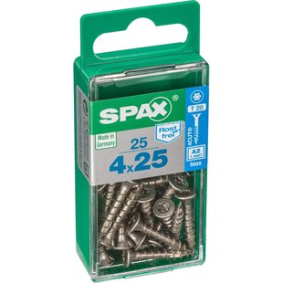 Spax Universele Schroef T-star Rvs Verzonken Kop Torx T20 - 4x25mm - 25 Stuks