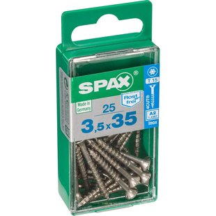 Spax Rvs Schroef Deeldraad - Verzonken Kop T-star + T15 4cut A2 3,5x35mm 25 St