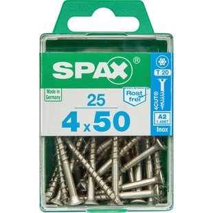 Spax Universele Schroef T-star Verzonken Kop Torx T20 - 4x50mm - 25 Stuks