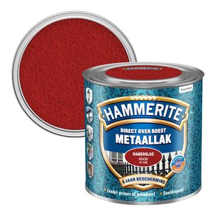 Hammerite Metaalverf Hamerslag Rood H140 250ml
