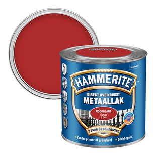 Hammerite Metaallak Rood S040 Hoogglans 250ml