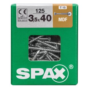 Spax Spaanplaatschroef T-star Wirox Verzonken Kop Torx T15 - 3,5x40mm - 125 Stuks