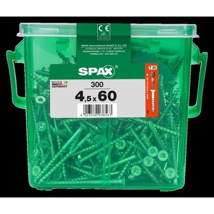 Spax Universele Schroef T-star Wirox Verzonken Kop Torx T20 - 4,5x60mm - 300 Stuks + Bit