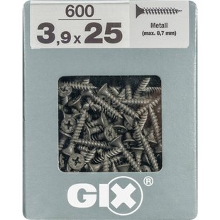 Spax Universele Schroef Zwart Trompetkop Kruiskop - 3,9x25mm - 600 Stuks
