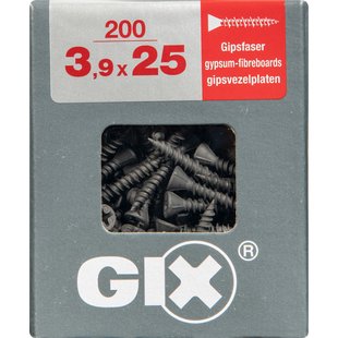 Spax Gipsplaatschroef Gix C Gefosfateerd Zwart Verzonken Kop Phillips Ph2 - 3,9x25mm - 200 Stuks
