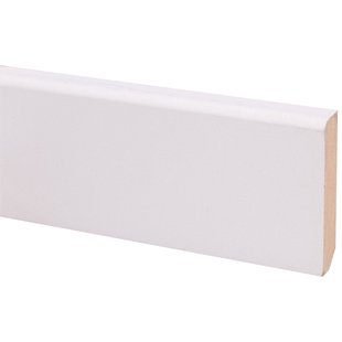 Muurplint Mdf - Gegrond - Wit - 55x12mm - 244 Cm