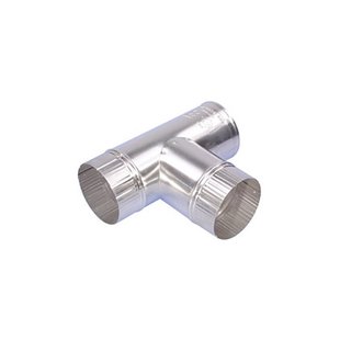 Burgerhout T-stuk Ø100mm 90° Alu Enkelwandig