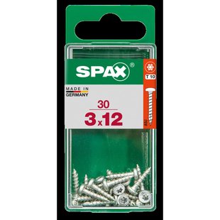 Spax Universele Schroef Staal Ronde Kop Torx T20 - 3x12mm - 30 Stuks