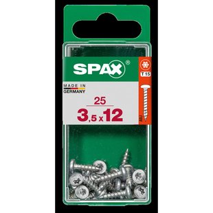 Spax Universele Schroef Staal Ronde Kop Torx T20 - 3,5x12mm - 25 Stuks