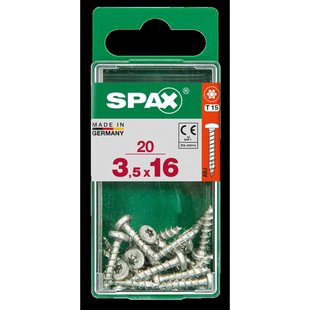 Spax Universele Schroef Staal Ronde Kop Torx T20 - 3,5x16mm - 20 Stuks