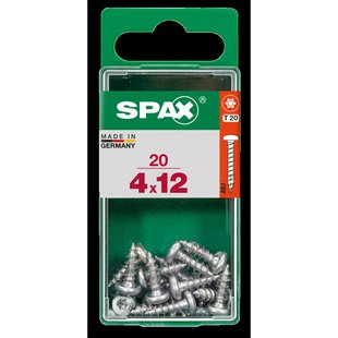 Spax Universele Schroef Ronde Kop Torx T20 - 4x12mm - 20 Stuks
