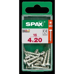 Spax Universeel Schroef Plat Liggende Bolkop 't-star' Wirox 4x20mm 16 Stuks