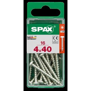 Spax Universele Schroef Staal Ronde Kop Torx T20 - 4x40mm - 16 Stuks