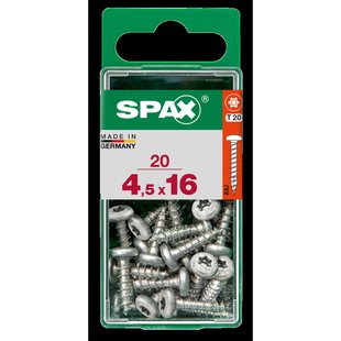 Spax Universele Schroef T-star Wirox Ronde Kop Torx T20 - 4,5x16mm - 20 Stuks