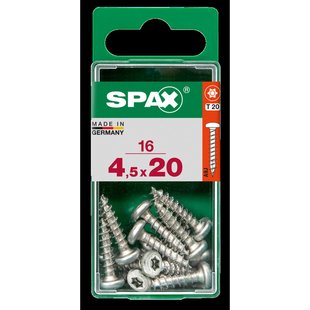 Spax Universele Schroef Staal Ronde Kop Torx T20 - 4,5x20mm - 16 Stuks