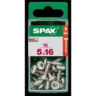 Spax Universele Schroef Ronde Kop Torx T20 - 5x16mm - 16 Stuks