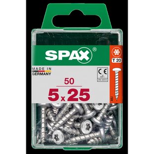 Spax Universeel Schroef Plat Liggende Bolkop 't-star' Wirox 5x25mm 50 Stuks