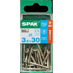 Spax Universele Schroef T-star Rvs Verzonken Kop Torx T15 - 3,5x30mm - 25 Stuks