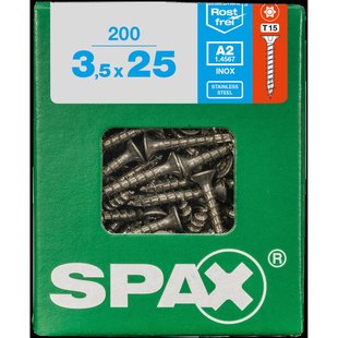 Spax Universele Schroef T-star Verzonken Kop Torx T15 - 3,5x25mm - 200 Stuks