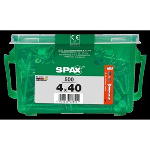 Spax Universele Schroef T-star Wirox Verzonken Kop Torx T20 - 4x40mm - 500 Stuks + Bit