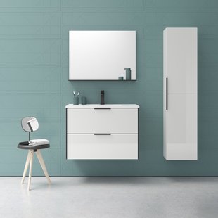 Royo Hoge Badkamerkast Indus 35cm - Wit Glanzend - Met 2 Deuren - 35x150x30cm