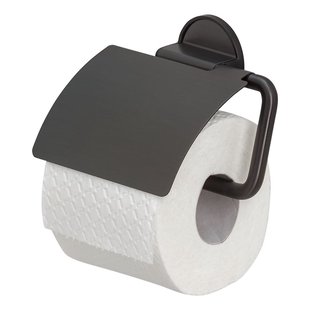 Tiger Toiletrolhouder Tune - Rvs - Met Klep - Zwart Metaal Geborsteld/zwart