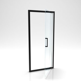 Aurlane - Douchedeur Factory 80 X 200cm - Zwart Profiel - 6 Mm Helder Glas