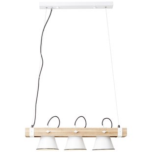 Brilliant Hanglamp Plow Wit Hout 3xe27