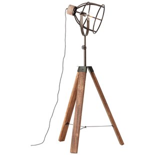 Brilliant Vloerlamp Matrix Zwart Hout ⌀72cm E27