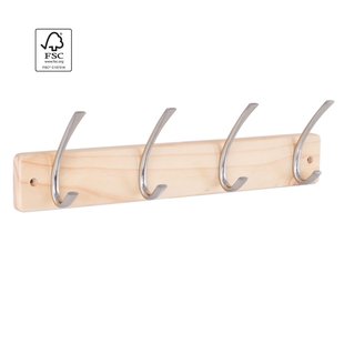 Hangrail 435x70mm 4 Haken Grenen/nikkel Mat