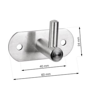 Roestvrijstalen Hanger 60x40 Mm Met Één Haak