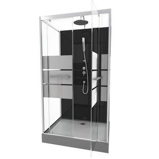 Aurlane Douchecabine Study - Rechthoek - 110x80x230cm - Chroom