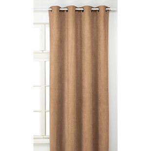 Sweet Lichtdoorlatend Kant En Klaar Gordijn Suède Bruin 145 X 260 Cm