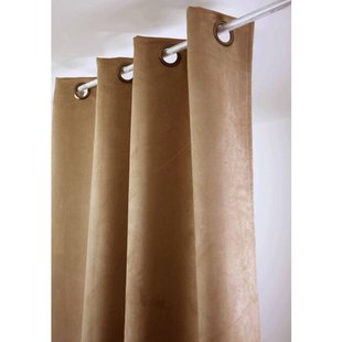 Sweet Lichtdoorlatend Kant En Klaar Gordijn Suède Bruin 145 X 260 Cm